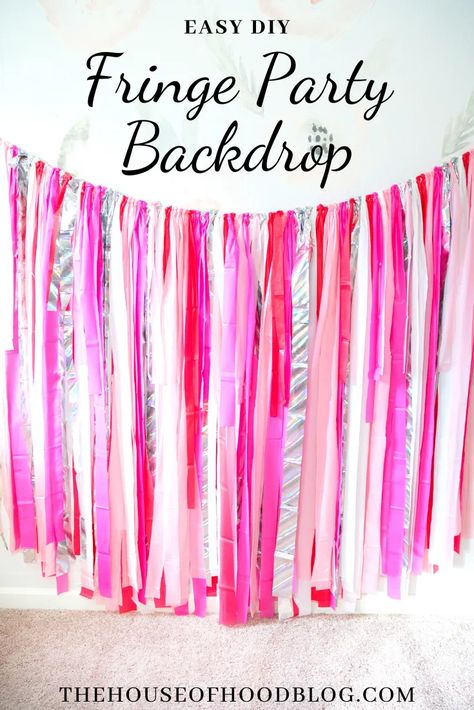 Diy Fringe Backdrop, Diy Streamers, Diy Fringe, Shaped Pizza, Valentine Backdrop, Heart Shaped Pizza, Streamer Backdrop, Diy Photo Backdrop, Fringe Backdrops