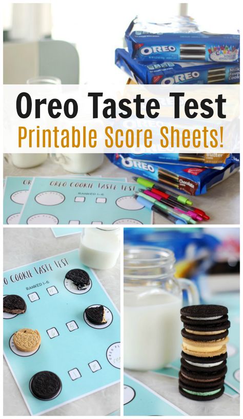 Want to score major points with kids and teens? Have an Oreo taste test activity! Perfect for a rainy day. Oreo Themed Party, Oreo Taste Test Printable, Oreo Day Activities, Oreo Party Ideas, Blind Taste Test Game, Blind Taste Test Ideas, Oreo Activities, Taste Testing Party Ideas, Fast Food Desserts