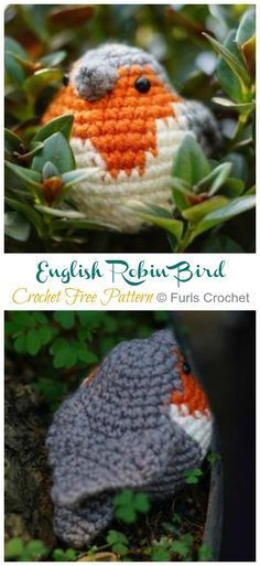 Crocheted Birds, Crochet Robin, Bird Crochet, Crochet Bird Patterns, Baby Booties Free Pattern, Doll Amigurumi Free Pattern, Crochet Bird, Crochet Birds, Crochet Free Patterns