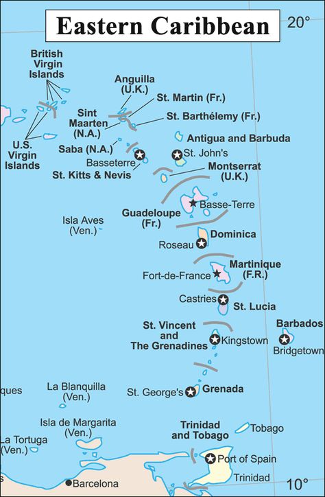 Eastern caribbean Carribean Map, Saint Marteen, Caribbean Islands Map, Caribbean Countries, Port Of Spain Trinidad, Net Design, Geography Map, Island Map, World Geography