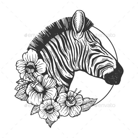 Zebra Tattoos, Zebra Drawing, Zebra Head, Tattoo Shading, Zebra Art, Soyut Sanat Tabloları, Boy Tattoos, Tattoo Illustration, Head Tattoos