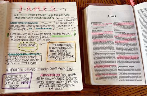 James 1 Bible Journaling, James Bible Journaling, James Bible Study, James Chapter 1, Prayer Journals, Study Notebook, Bible Study Notebook, Study Scripture, James 1