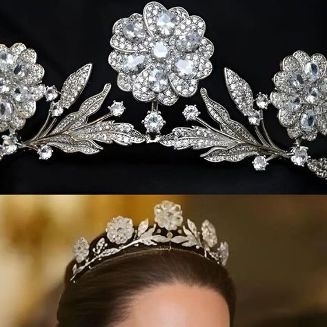 Strathmore Rose Tiara, Royal Family Jewels, Rose Tiara, Düşes Kate, Royal Crown Jewels, The Queen Mother, Floral Tiara, English Jewelry, English Royal Family