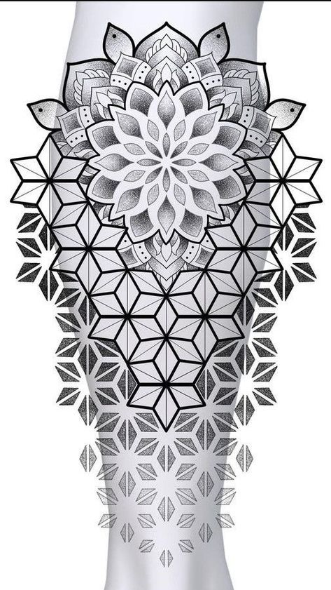 Half Mandala Tattoo Design, Geometric Tattoo Stencil, Half Mandala Tattoo, Geometric Tattoo Sleeve Designs, Geometric Tattoo Pattern, Half Mandala, Rose Drawing Tattoo, Geometric Mandala Tattoo, Band Tattoo Designs