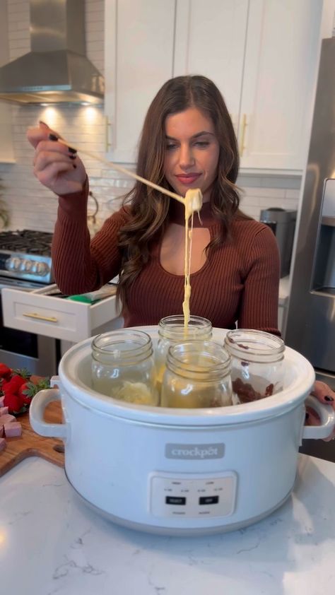 crockpot fondue for a crowd | slow cooker, holiday, Mason jar, recipe, jar | These recipes are sure to please at your next holiday gathering! Shop our links here: Crock-Pot (40% off!) https://amzn.to/3GBVnrX Ball Mason Jars... | By Tasty | Facebook Crockpot Fondue, How To Make Fondue, Oil Fondue, Different Types Of Cheese, Mason Jar Recipe, Holiday Mason Jar, Different Cheeses, Crock Pot Dips, Appetizer Dessert