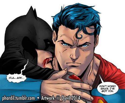 -You are safe now, bruce. Rest, is about to end.- Bruce Clark, Wayne Clark, Superman X Batman, Nightwing And Starfire, Superman X, Univers Dc, Gay Comics, Dc Comics Artwork, Im Batman