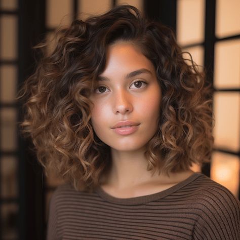 Curly Cut Shoulder Length, Round Curly Bob, Long Bob Curly Hairstyles, Naturally Curly Bob Haircut, Long Curly Bob Hairstyles, Curly Hair Lob, Lob With Side Part, Long Curly Bob Haircut, Lob Curly Hair