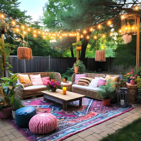 Boho Hippie Lifestyle Pretty Patios, 60s Home, Balcony Design Ideas, Colorful Patio, Hippie Lifestyle, Hippie Homes, Apartment Decor Inspiration, Blue Lake, Goldfinch