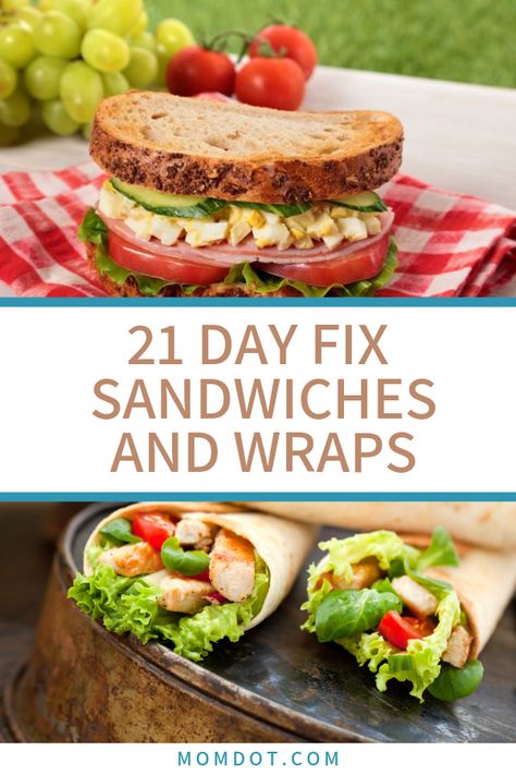 Healthy Yummy Lunch, Vegetarian Lunch Recipes, Sandwiches And Wraps, 21 Day Meal Plan, 21 Day Fix Diet, Healthy Sandwich Recipes, For Dinner, 21 Day Fix Meal Plan, Beachbody Recipes