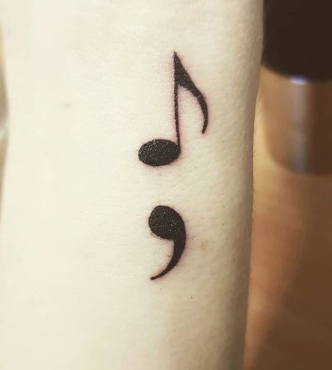 Top 57 Best Semicolon Tattoo Ideas - [2020 Inspiration Guide] Semicolon Tattoo Ideas, Small Music Tattoos, Semicolon Tattoo Meaning, Colon Tattoo, Music Note Tattoo, Semicolon Tattoo, Music Tattoo Designs, Note Tattoo, Music Tattoo