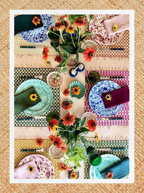 Patio Picnic, Setting Ideas, Woven Placemats, Outdoor Table Settings, Summer Soiree, Spring Inspiration, Table Mat, French Inspired, Happy Weekend