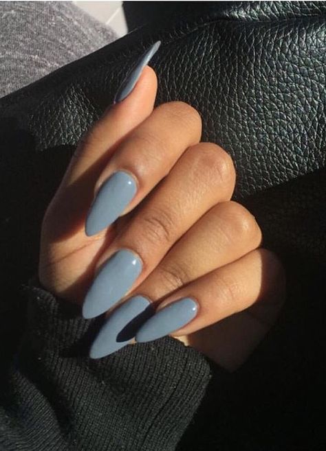 Grayish blue nails Nails Inspo, Gorgeous Nails, Love Nails, Nails On Fleek, Acrylic Nail Designs, Blue Nails, How To Do Nails, Beauty Nails, Essie