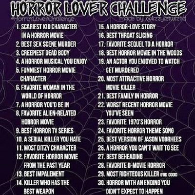 Horror Challenge, Scary Movie List, Challenge List, Halloween Bucket List, Ellen Ripley, 2022 Goals, Scary Kids, Horror Movies Funny, Horror Drawing