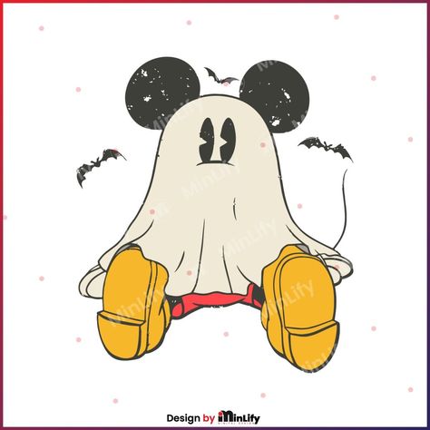 Disney Halloween Illustrations, Mickey Ghost Svg, Mickey Ghost Tattoo, Disney Halloween Images, Halloween Disney Characters, Spooky Mickey Mouse, Mickey Clipart, Disney Ghost, Mickey Mouse Ghost