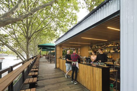 Image 5 of 14 from gallery of Arbory Bar & Eatery  / Jackson Clements Burrows. Photograph by John Gollings Kursi Ban, Food Court Design, Riverside Cafe, Container Cafe, Outdoor Restaurant Design, Food Park, Casa Container, Container Shop, Drinks Design