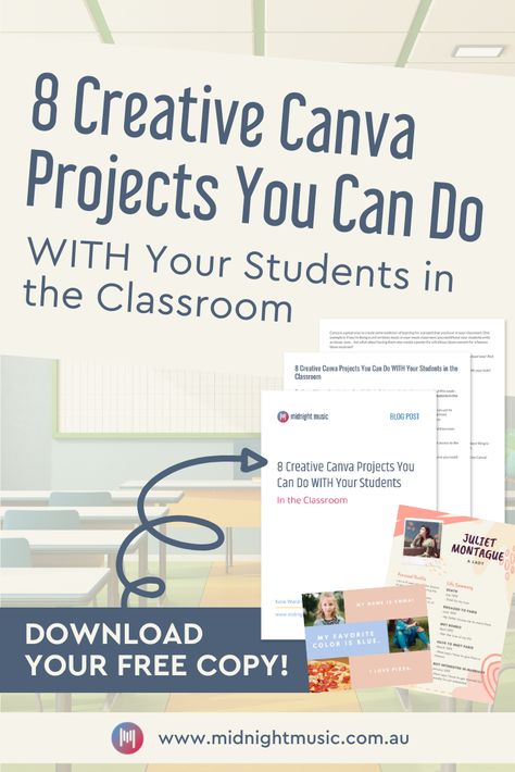 The theme of this month and next month on this blog is all about creating teaching resources, but this week – we thought we’d do a fun twist and focus on projects that you can do using Canva WITH your students in the classroom.  #canva #canvaforeducators #teachers #teachingresources #classroomresources #canvaforteachers #classroom Using Canva In The Elementary Classroom, Canva In Classroom, Canva For Students, Canva School Projects, Canva Lesson Plans, Canva For Education, Canva In The Classroom, Canva Classroom Ideas, Canva Project Ideas