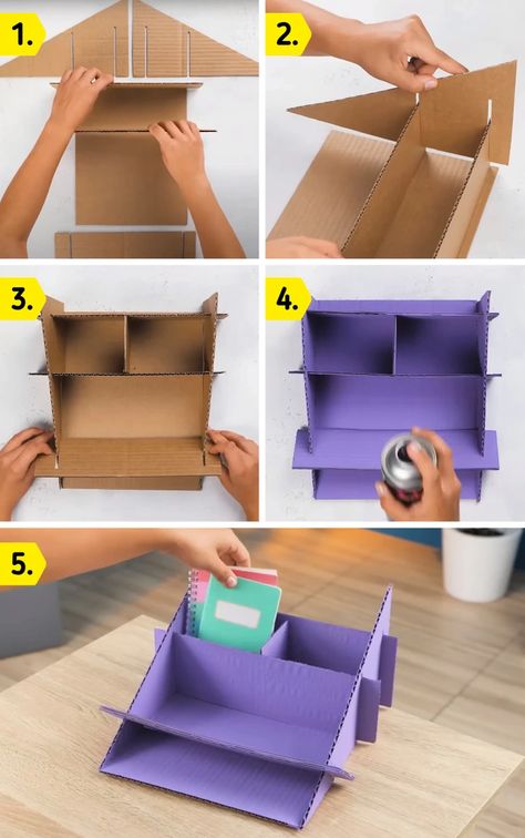 10 Creative School DIY Ideas For Smart Parents And Students / 5-Minute Crafts School Diy Ideas, Nail Polish Pens, Clever Organizer, Cardboard Painting, Tape Painting, Study Techniques, The Learning Experience, Pencil Box, Cat Bag