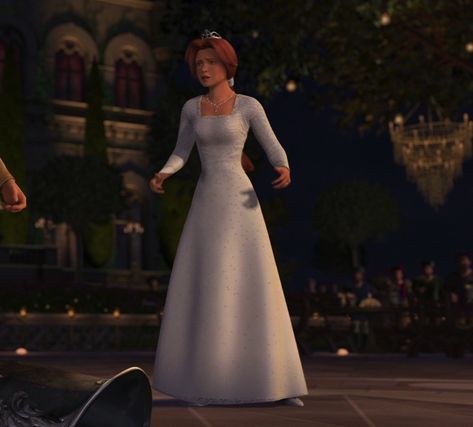 Credit: fanpop Shrek 2 Fiona White Dress, Fiona Wedding Dress Shrek, Princess Fiona Wedding Dress, Fiona Wedding Dress, Shrek Dress, Shrek Wedding, Shrek Fiona, Fiona Shrek, Lilly Pulitzer Outfits