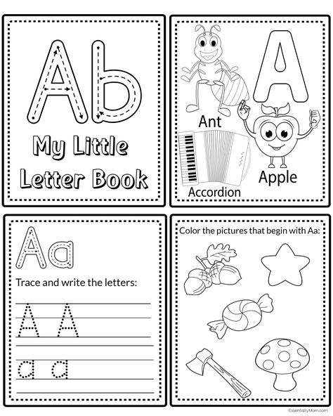 These fun printable ABC mini books are a great way for your little ones to learn the alphabet in a variety of ways. Pre K Alphabet Book, Letter A Alphabet Book, Abc Book Printable Free, Alphabet Booklets Free Printable, Alphabet Mini Book Free Printable, Number Booklets Free Printable, Alphabet Books For Preschool, My Alphabet Book, Alphabet Mini Book