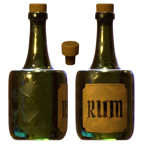 Pirate Rum Bottle, Pirate Rum, Personal Project Ideas, Pirate Props, Western Games, Pirate Games, Props Concept, Rum Bottle, Magic Bottles