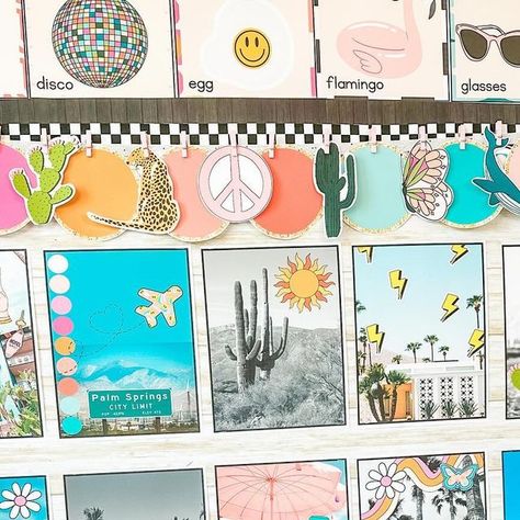 RACHAEL BURNETT on Instagram: "The collage wall 🐆🌴🦋🐆💖🌵

#classroomstuff #classroomdecor #classroomtheme #palmsprings #classroomideas #classroomsetup #classroomorganization #teacherideas #brightclassroom #teachersofinstagram #teacherspayteachers #teachersfollowteachers 

Palm Springs 
Jetsetter
Collage wall 
Pop art 
Classroom theme 
Classroom decorations" Pop Art Classroom, Rachael Burnett, 2024 Classroom, Wall Pop, Theme Classroom, Classroom Theme, Classroom Setup, Collage Wall, Art Classroom