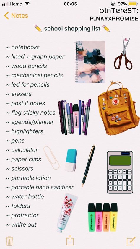 Supplies For College, High School Essentials, Essentials For College, Middle School Essentials, School Emergency Kit, School Shopping List, School Backpack Essentials, School Routine For Teens, School Organisation