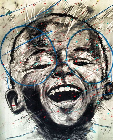 Artist Nelson Makamo’s Dynamic Portraits of Johannesburg Children | Colossal Portrait Abstract, South African Art, African Art Paintings, Saatchi Gallery, Colossal Art, South African Artists, Print Portrait, African Artists, African American Art