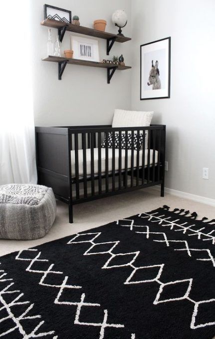 Baby Boy Nursery Room Ideas, Black Crib, Newborn Room, Baby Nursery Inspiration, Baby Nurseries, Babies Stuff, Babies Room, Boy Newborn, Nursery Shelves