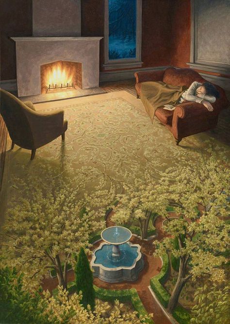 Robert Gonsalves, Rob Gonsalves, Optical Illusion Paintings, Illusion Paintings, Canadian Painters, Colossal Art, Magic Realism, Realism Painting, Rene Magritte