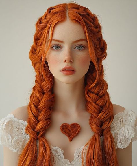 Hairstyles For Gingers, Red Hair Natural, Ginger Hairstyles, Heart Hairstyle, Ginger Hair Girl, Ginger Color, Natural Red Hair, Red Hair Woman, Cute Braided Hairstyles