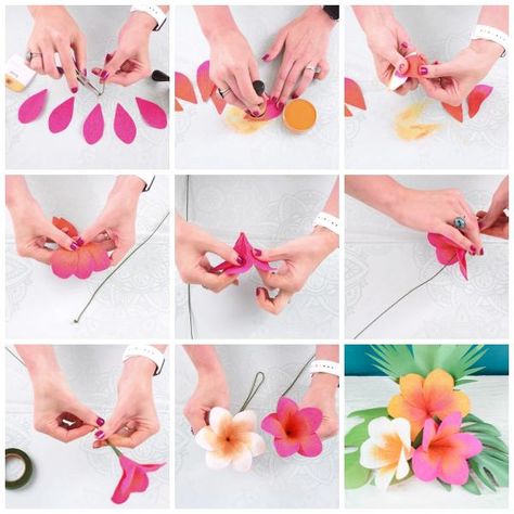 Easy small plumeria paper flower tutorial Giant Dahlia, Window Valence, Pvc Backdrop, Snowflake Tutorial, Paper Wreaths, Paper Rose Template, Rose Template, Gardenia Flower, Săpunuri Handmade