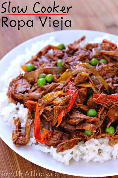 ropa vieja Tops Vieja, Ropa Vieja Recipe, Cuban Food, Dump Meals, Crockpot Recipe, Skirt Steak, Think Food, Crock Pot Slow Cooker, Crockpot Recipes Slow Cooker