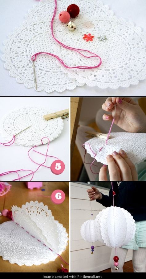 Paper Doily Ornaments Cupcakes Decoration Diy, Doilies Diy, Paper Doily Crafts, Diy Vintage Wedding, Christmas Cupcakes Decoration, Doilies Crafts, Diy Flores, Fleurs Diy, Paper Doilies