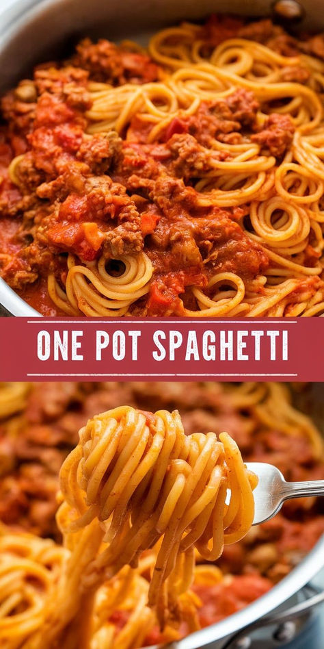 Easy One Pot Spaghetti – Whip up this easy one pot spaghetti in just 30 minutes! Perfect for busy weeknights, this recipe is packed with flavor and requires only one pot for cooking, making it a hassle-free dinner option. Spaghetti Lunch Ideas, Easy Spaghetti Recipes Simple, One Pot Spaghetti Recipe, Spaghetti Beef Recipe, Spaghetti Recipes Easy, One Pot Spaghetti, Spaghetti Dinner, Easy Spaghetti, Spaghetti Recipe