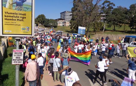 People take part in eSwatini's first Pride in Mbabane. Rainbow Shirt, Pride Parade, Southern Africa, Zambia, Botswana, Old And New, South Africa, Dolores Park