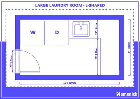 Laundry Room Size Layout, L Shaped Laundry Room Layout, L Shaped Laundry, L Shaped Laundry Room, Laundry Room Layout Floor Plans, Laundry Room Dimensions, Laundry Room Layout, Floor Plan With Dimensions, Fold Clothes