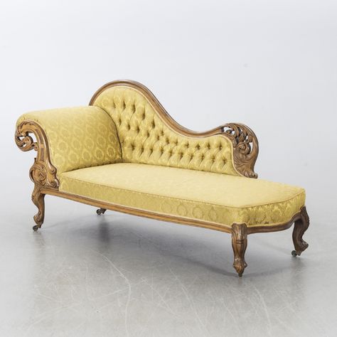 Antique Chaise Lounge Living Room, Yellow Velvet Chaise Lounge, Velvet Chaise Lounge Victorian, Condo Sofa, Leather Victorian Chaise, Library Room, Indian Antique Furniture Carved Wood, Armchair Furniture, Bukowski