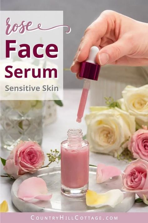 Skin Serum Diy, Facial Serum Recipe, Rose Serum, Essential Oil Anti Aging, Diy Serum, Diy Rose, Diy Kosmetik, Diy Skin Care Recipes, Diy Roses