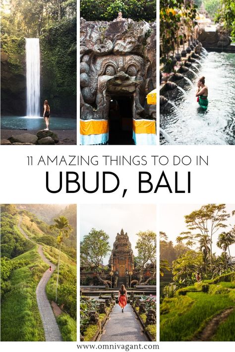 Ubud, Bali, is a place that must be on your Bali itinerary and your things to do in Bali list! From waterfalls to ricefields, there are endless amounts of things to do in Ubud, Bali! Go shopping at the Ubud Art Market, take a stroll through the Tegalalang Rice Terraces, Visit Bali's most beautiful temples and much much more. Read here 11 amazing things to do in Ubud, Bali! Ubud Art Market, Things To Do In Bali, Bali Itinerary, Bali Honeymoon, Voyage Bali, Bali Resort, Bali Vacation, Bali Travel Guide, See World