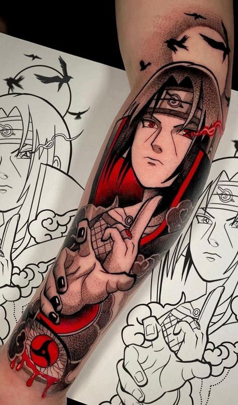 Sasuke Tattoo, Uchiha Tattoo, Tato Naruto, Coffee Art Drawing, Left Arm Tattoos, Brother Tattoos, Dragon Ball Tattoo, Manga Tattoo, Men Tattoos Arm Sleeve