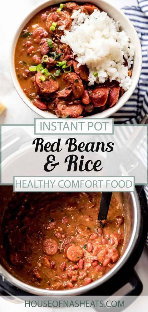 Red Beans Pressure Cooker, Instapot Dinner Ideas Healthy, Instant Pot Recipes Easy Dinners Healthy, Red Beans And Rice Recipe Pressure Cooker, Red Beans And Rice Recipe Instant Pot, Instant Pot Comfort Food Recipes, Cozy Food Recipes, Instant Pot Rice And Beans, Arizona Recipes