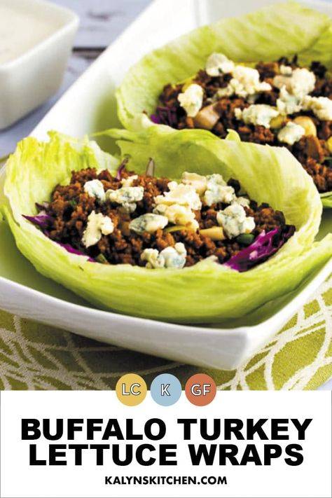 Ground Turkey Lettuce Wraps, Buffalo Turkey, Salat Wraps, Turkey Stir Fry, Buffalo Chicken Lettuce Wraps, South Beach Diet Recipes, Turkey Lettuce Wraps, Low Carb Wraps, Low Carb Casseroles