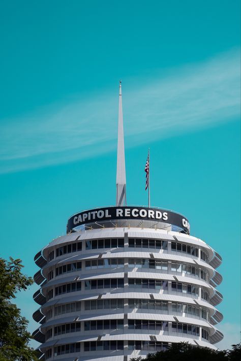 Capitol Records building in Los Angeles Capitol Records Building, Los Angeles Sunset, 2024 Affirmations, Record Company, Recorder Music, Capitol Records, Neon Aesthetic, Luxury Lifestyle Dreams, What I Want