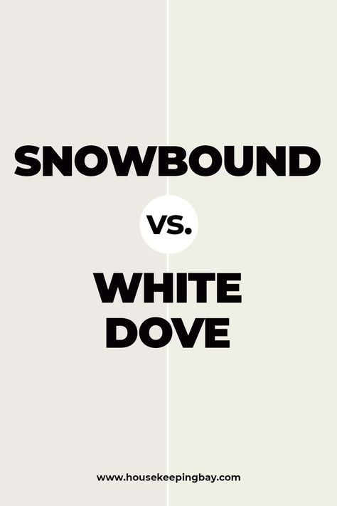 Snowbound vs. White Dove by Sherwin Williams. White Dove is another light color, but unlike Snowbound, it has more greige undertones in it that make it look warmer. And even though both are more or less equal in terms of warmth, they won’t look well together in the same room. Reveal more tips about Snowbound vs. White Dove by Sherwin Williams in our Experts' Guide! Eider White Vs Snowbound, Snowbound Vs Simply White, Benjamin Moore Snowbound, Sherwin Williams White Dove, Snowbound Vs White Dove, White Dove Benjamin Moore Walls, White Dove Sherwin Williams, White Dove Benjamin Moore, Sherwin Williams Snowbound