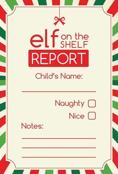 elf on the shelf note printables | Elf on the Shelf Report Digital Printable by ScrapbookHub on Etsy, $2 ... Elf On Shelf Notes, Elf On Shelf Printables, Elf Report Card, Elf Printables, Cauliflowers, Elf On Shelf, Awesome Elf On The Shelf Ideas, The Elf On The Shelf, Xmas Elf