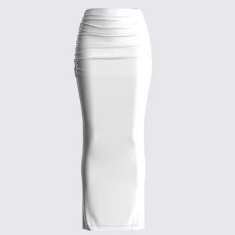 A White Maxi Skirt Is A Staple That Everyone Needs With A Simple And Sleek Design, This Look Is Perfect For Dressing Up Or Down For Any Occasion. Made From A Slinky Jersey Fabric, And Complete With A Mid-Rise Fit And Ruching Details Size Small: Waist 13" Strechy Length 38" - Not Full Length If You Are Tall Size Medium: Waist 14" Strechy Length 38" Silk White Skirt, Maxi White Skirt, Long White Skirt, Straight Maxi Skirt, Fitted Maxi Skirt, Maxi Skirt White, Jersey Maxi Skirt, White Skirt Outfits, Tall Skirt