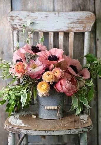 Adding a Touch of Spring with Farmhouse Flower Ideas - The Cottage Market Chair With Flowers, Birthday Memes, Trendy Flowers, Most Beautiful Flowers, Happy Birthday Greetings, Happy Birthday Images, Birthday Messages, Birthday Images, Birthday Flowers