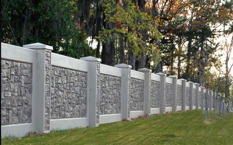 yep Concrete Fence Wall, Tor Design, Fence Wall Design, Compound Wall Design, Stone Fence, House Fence Design, Modern Fence Design, Stone Wall Design, Compound Wall