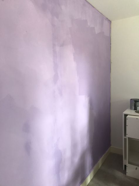 Purple Feature Wall, Bedroom Lavender, Sponge Painting Walls, Purple Accent Wall, Painted Feature Wall, Limewash Walls, Venetian Plaster Walls, Washing Walls, French Bedroom