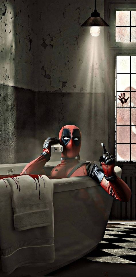 Deep Pool, Marvel Wallpaper Hd, Deadpool Funny, Deadpool Art, Album Cover Wallpaper Collage, Deadpool Comic, Deadpool Wallpaper, Deadpool And Wolverine, Dead Pool